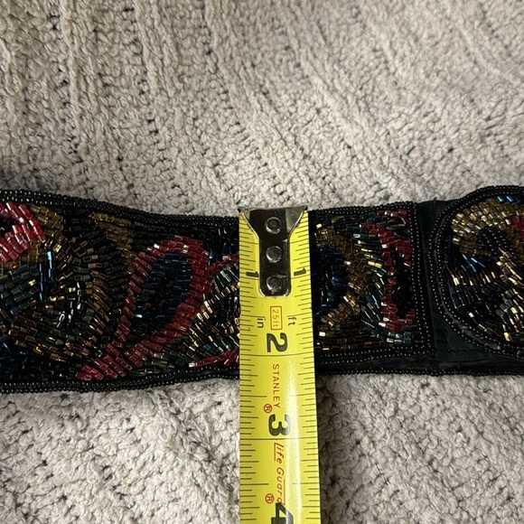 Vintage Regale Ltd Brand Beaded Belt Velcro Closure - Beaded Paisley Design main image 5